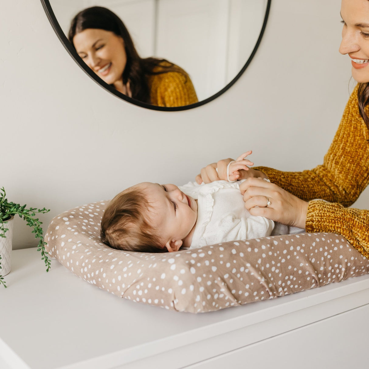 Premium Knit Diaper Changing Pad Cover | Fawn Copper Pearl