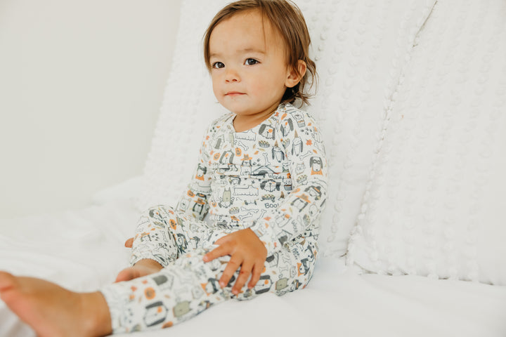 Long Sleeve Pajama 2pc Set in Bones by Copper Pearl