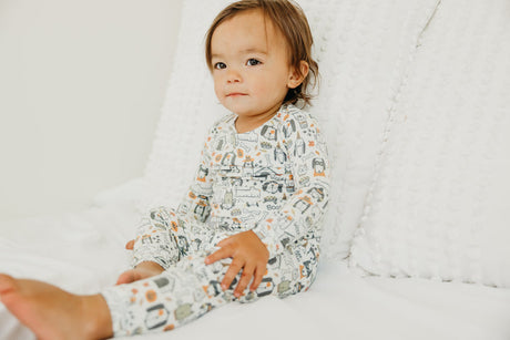 Long Sleeve Pajama 2pc Set in Bones by Copper Pearl