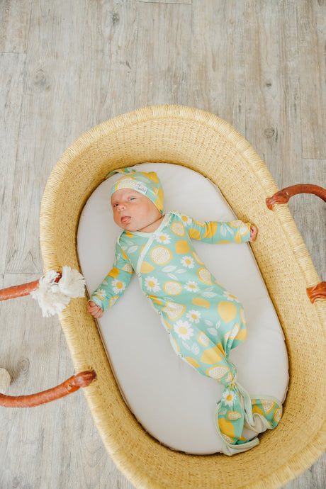 Knotted Gown Newborn Lemon by Copper Pearl