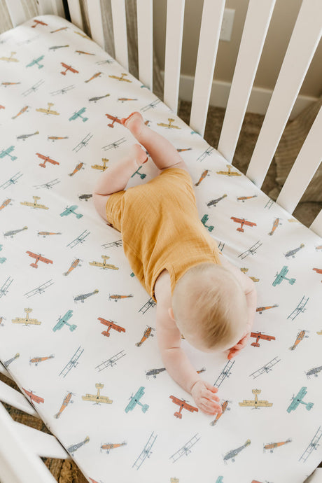 Premium Knit Crib Sheet in Ace by Copper Pearl