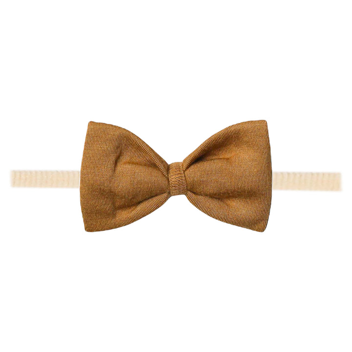 Bowtie Nylon Bow in Camel by Copper Pearl