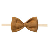 Bowtie Nylon Bow in Camel by Copper Pearl