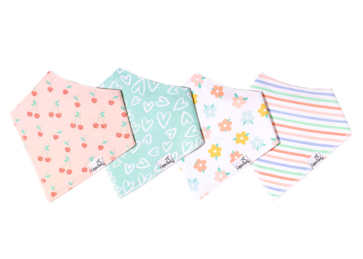 Bandana Bib Set in Cheery by Copper Pearl