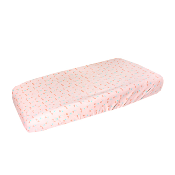 Knit Diaper Changing Pad Cover in Cheery by Copper Pearl
