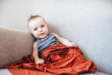 Knit Swaddle Blanket in Rust by Copper Pearl