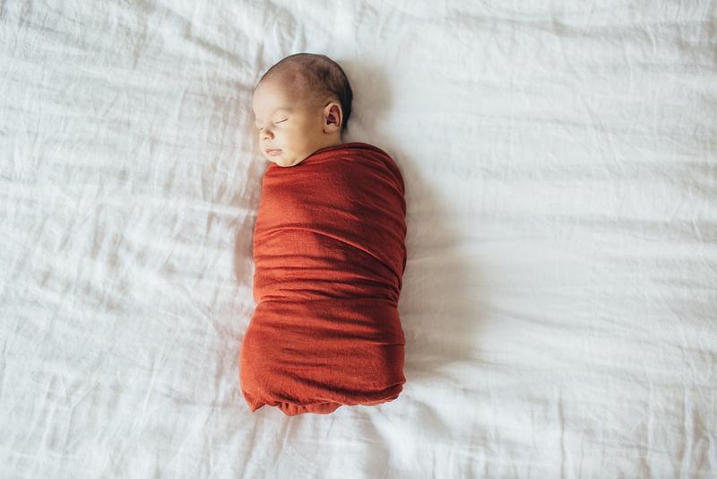 Knit Swaddle Blanket in Rust by Copper Pearl