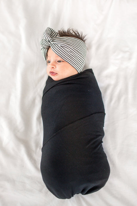 Knit Swaddle Blanket in Midnight by Copper Pearl