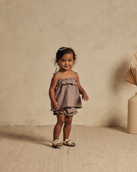 ruffle tube top || purple by rylee + cru