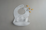 Silicone Bib in Marble by Loulou Lollipop