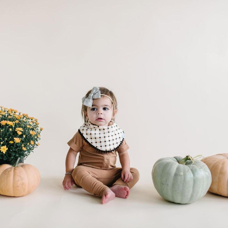 Fashion Trimmed Bib Set in Casper by Copper Pearl