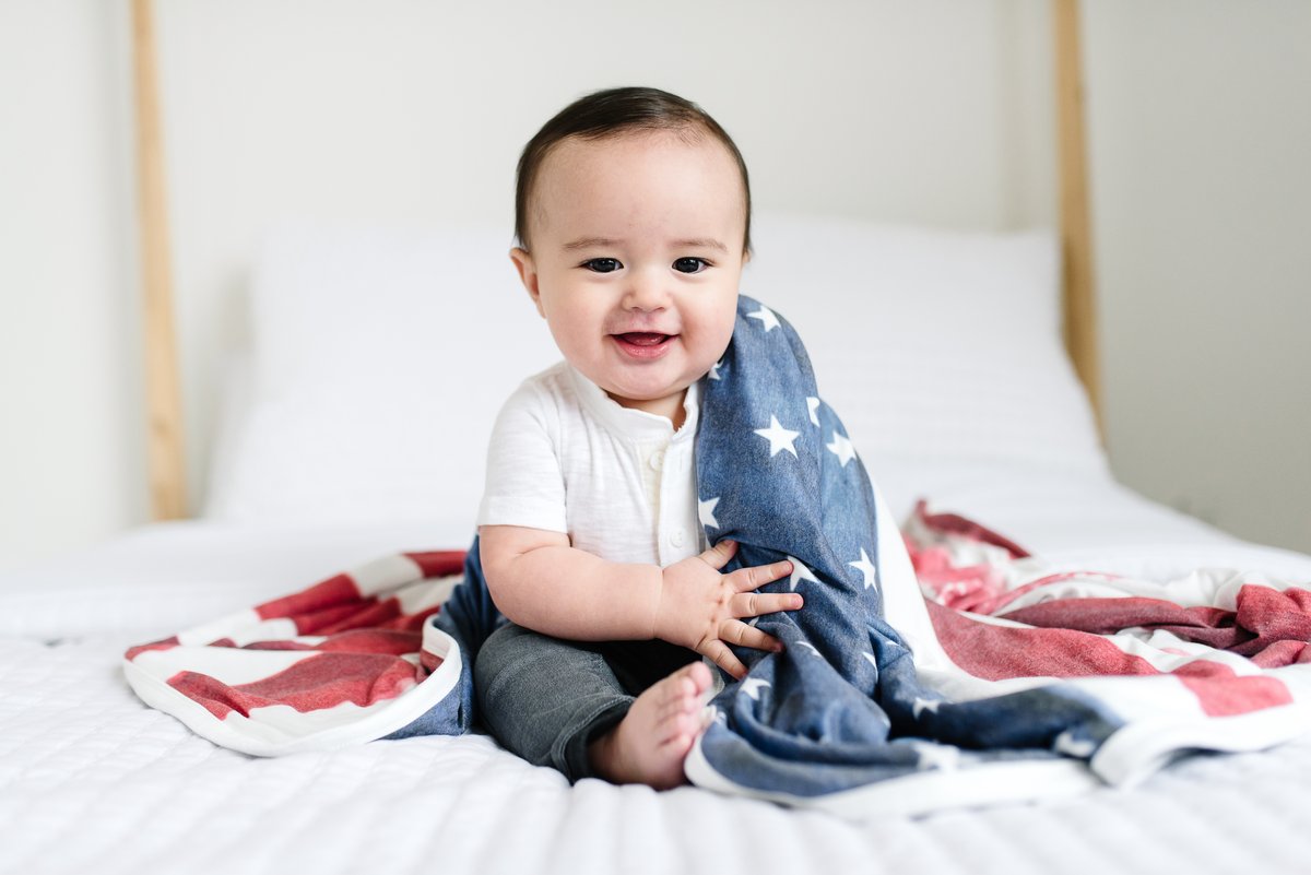 Three-Layer Quilt in Patriot by Copper Pearl