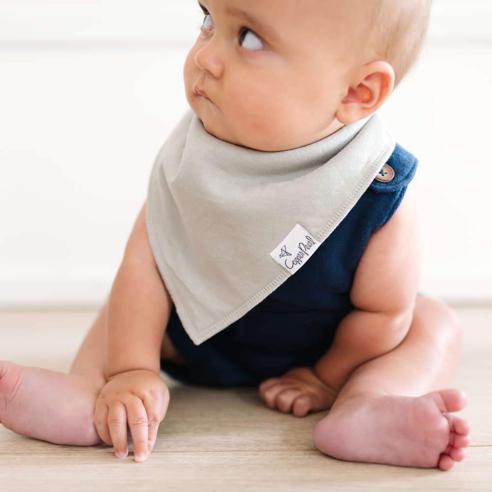 Baby Bandana Bibs in Stone by Copper Pearl