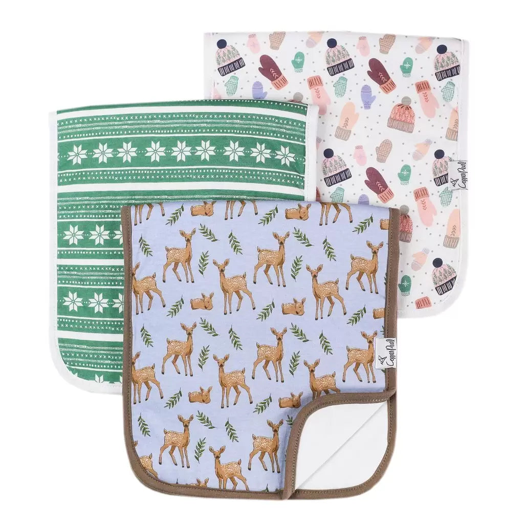 Premium Burp Cloths in Doe by Copper Pearl