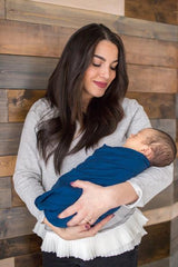 Knit Swaddle Blanket in River by Copper Pearl