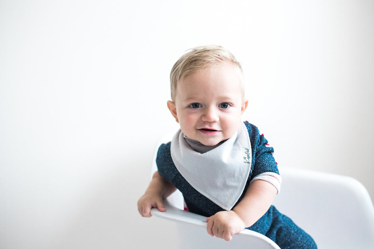 Baby Bandana Bibs in Grey Basics Set by Copper Pearl