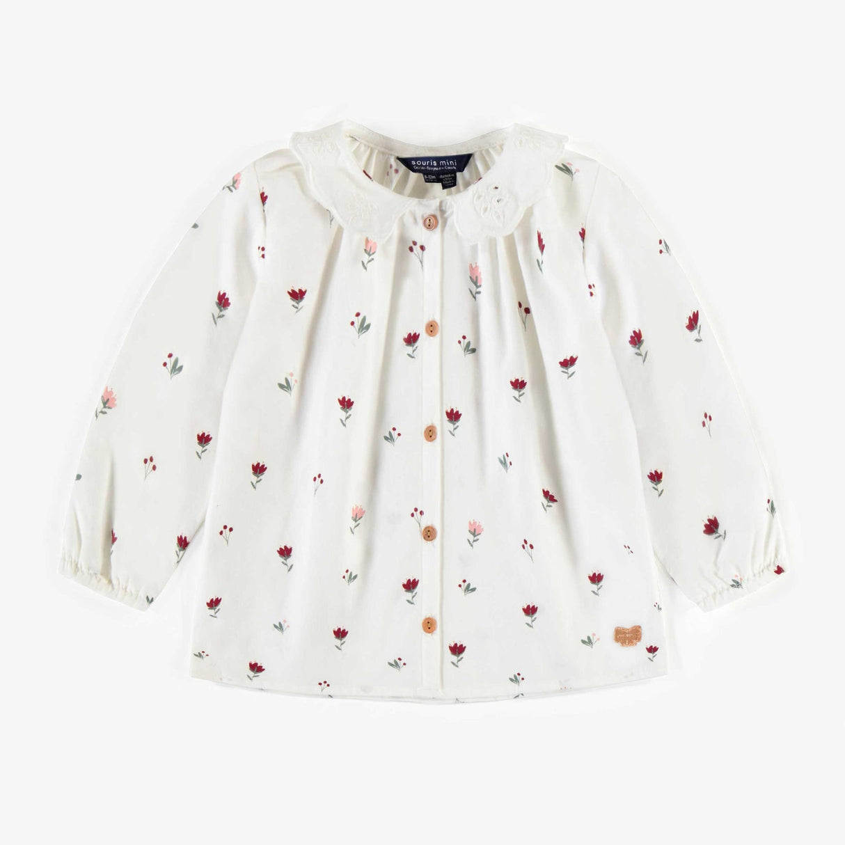 Cream Floral Blouse by Sourismini