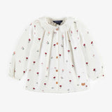 Cream Floral Blouse by Sourismini