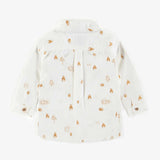 Cream Shirt in Orange Forrest by Sourismini