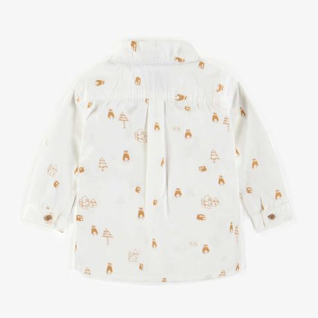 Cream Shirt in Orange Forrest by Sourismini