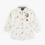 Cream Shirt in Orange Forrest by Sourismini