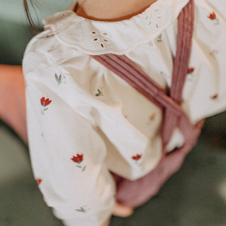 Cream Floral Blouse by Sourismini