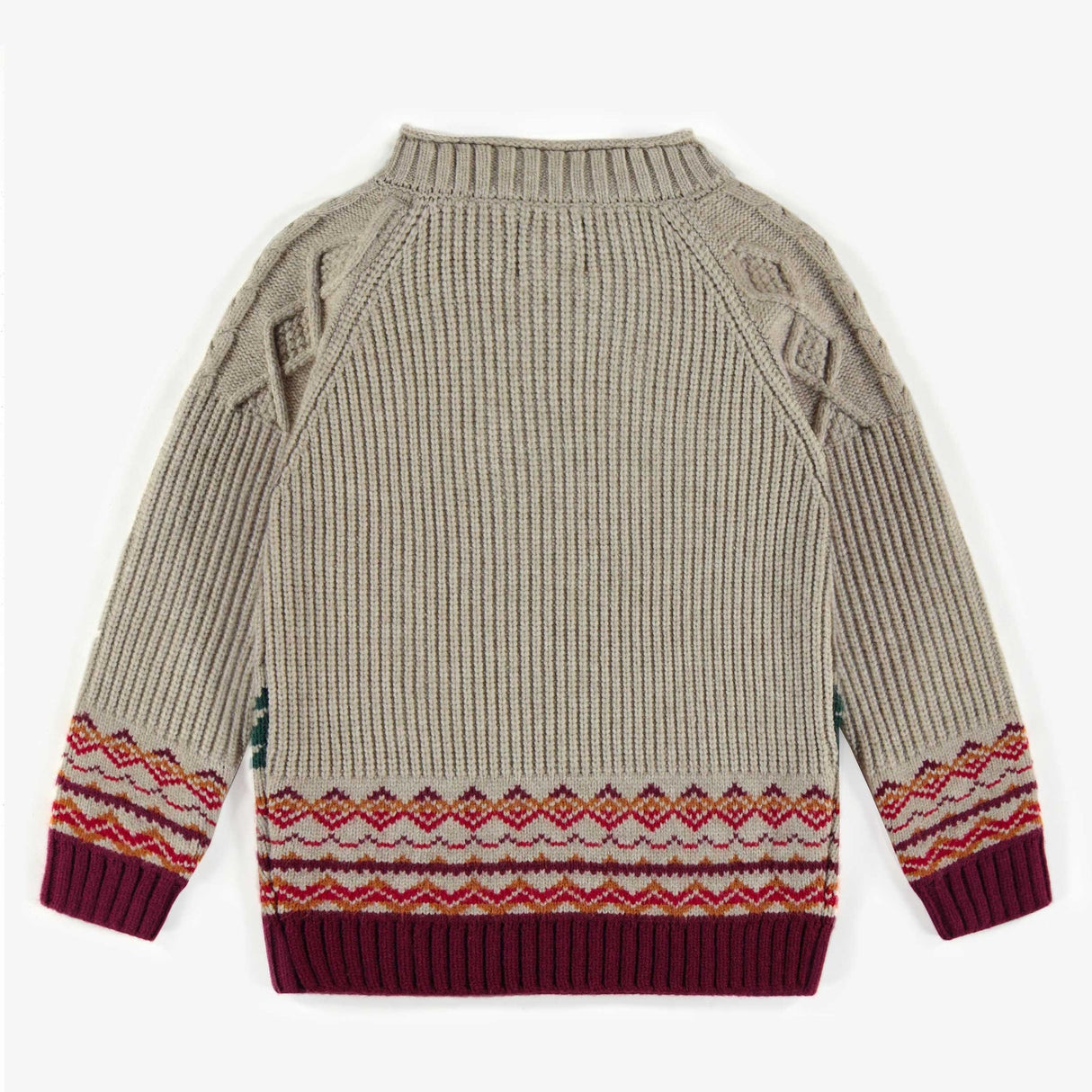 Beige Knitted Holiday Sweater by Sourismini