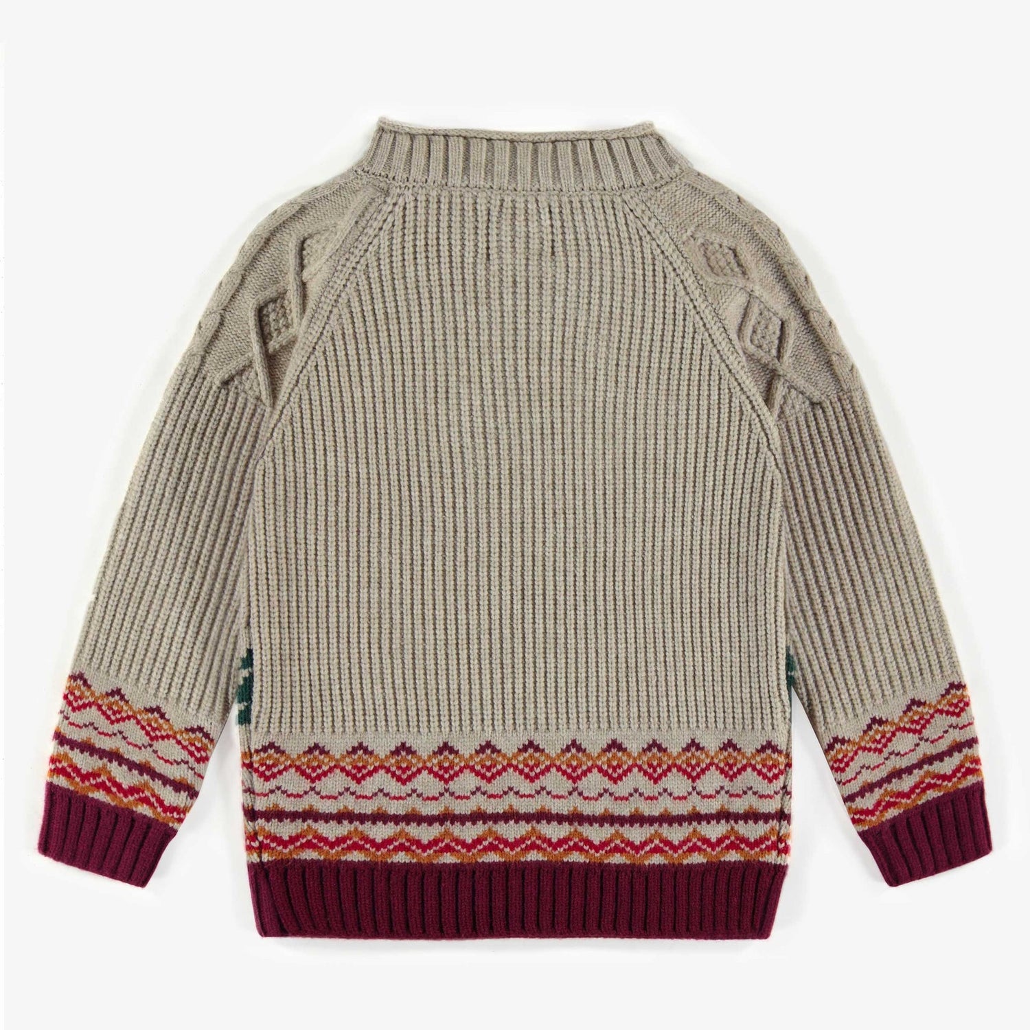 Beige Knitted Holiday Sweater by Sourismini