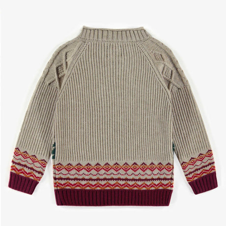 Beige Knitted Holiday Sweater by Sourismini