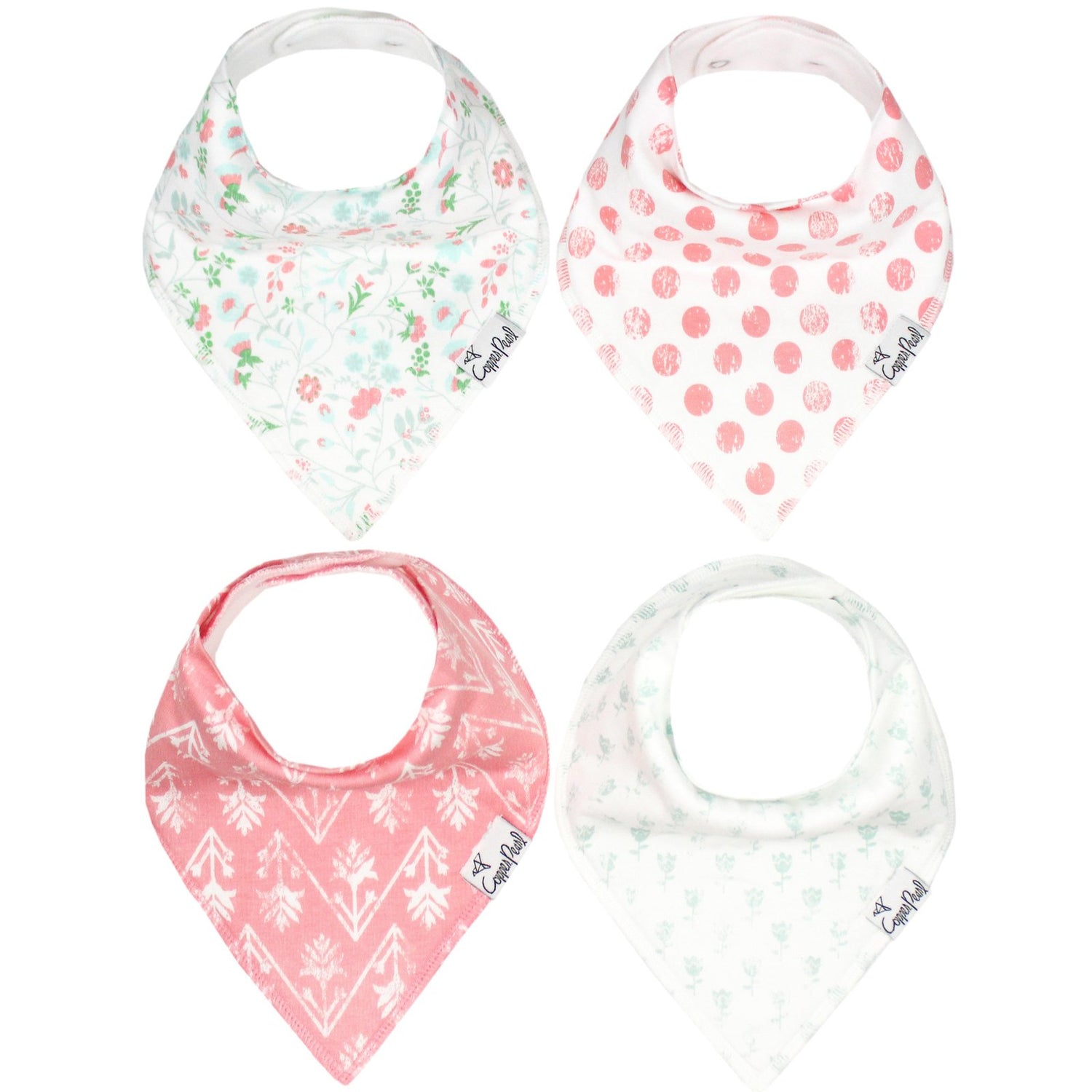 Baby Bandana Bibs in Claire Set by Copper Pearl