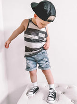 Washed Stripe Pocket Tank by Little Bipsy