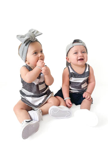 Washed Stripe Pocket Tank by Little Bipsy