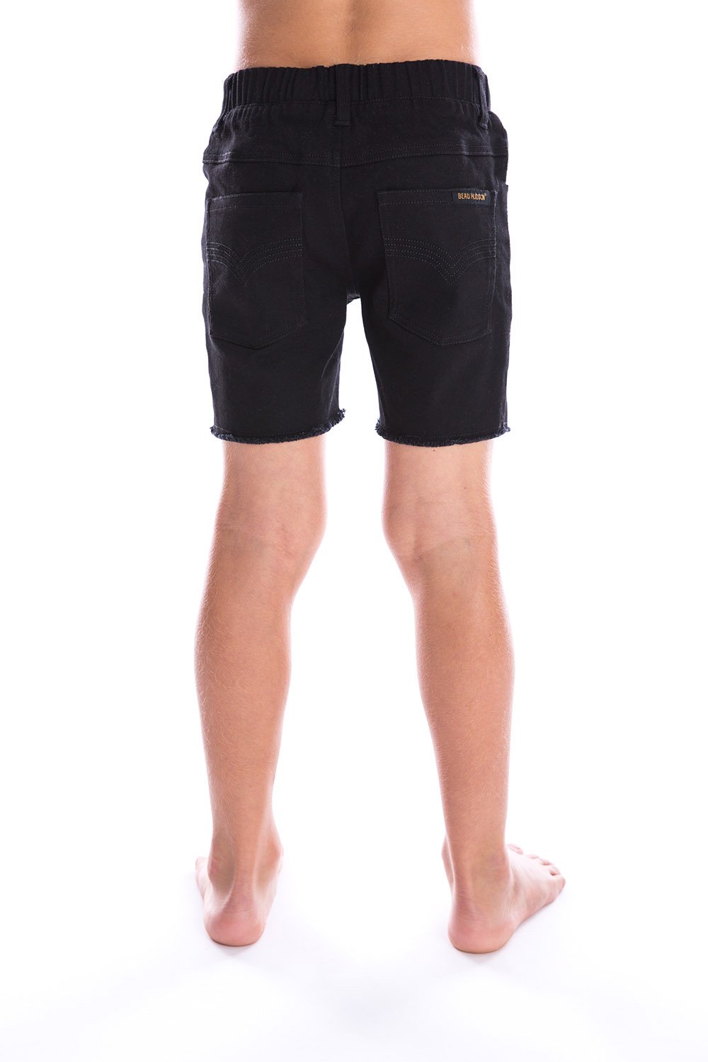 Black Denim Jeg Shorts by Beau Hudson