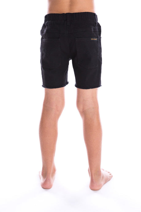 Black Denim Jeg Shorts by Beau Hudson