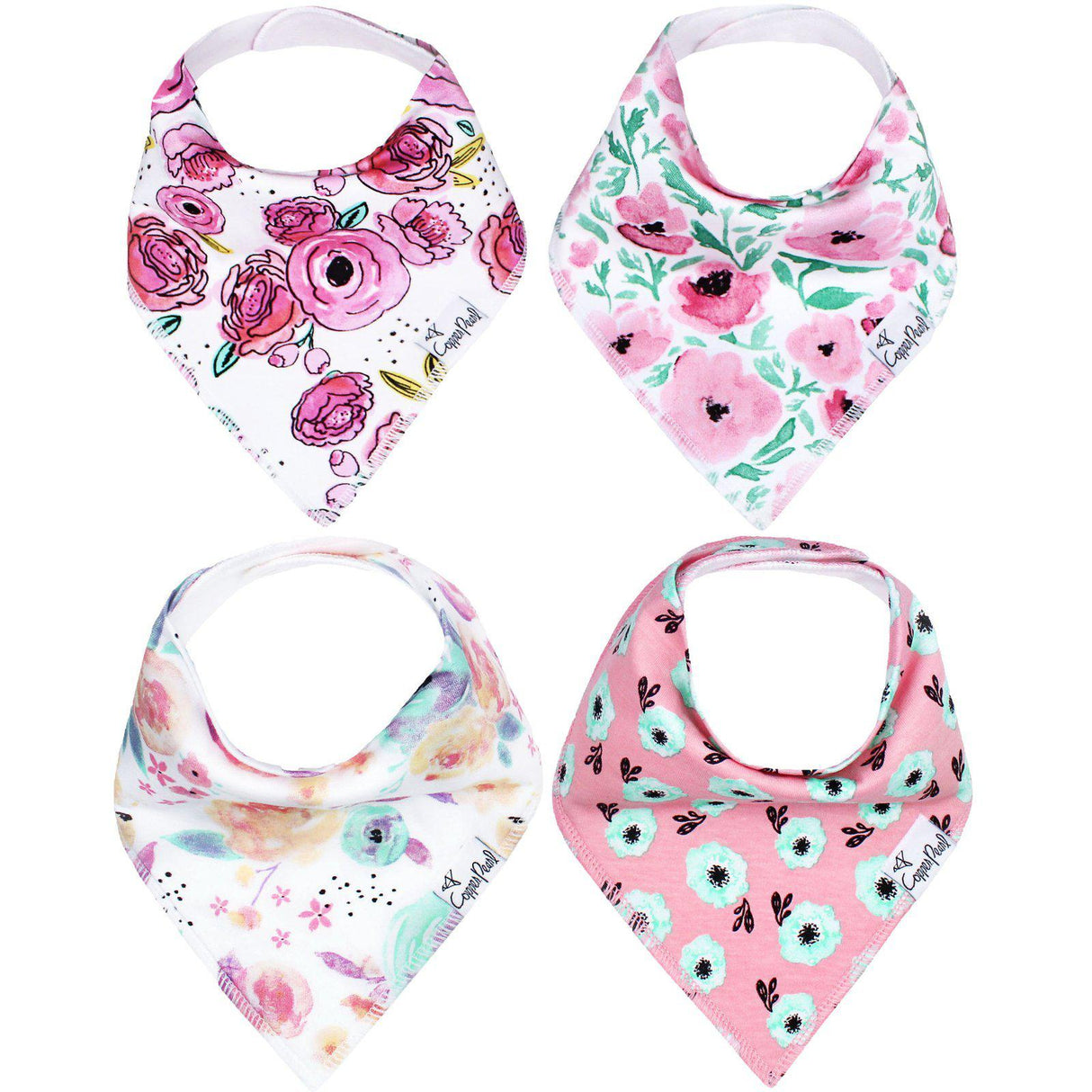 Baby Bandana Bibs in Bloom Set by Copper Pearl
