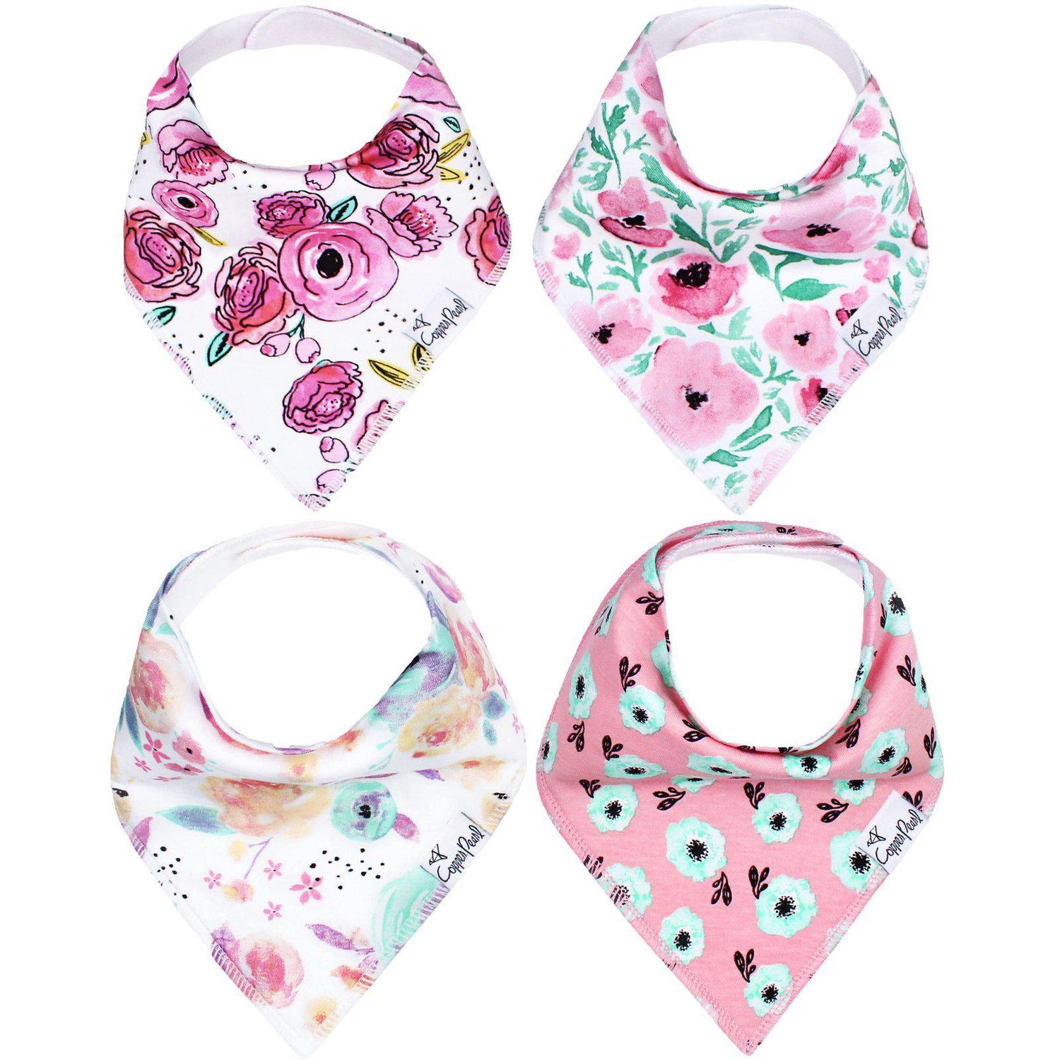 Baby Bandana Bibs in Bloom Set by Copper Pearl
