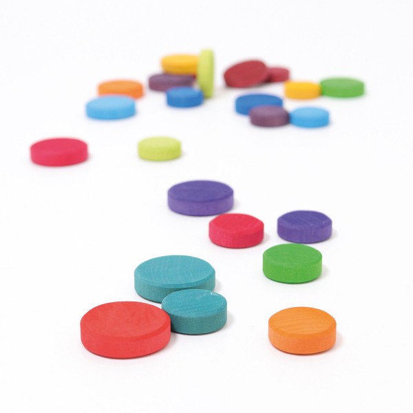Wooden Coins in Rainbow by Grimm's