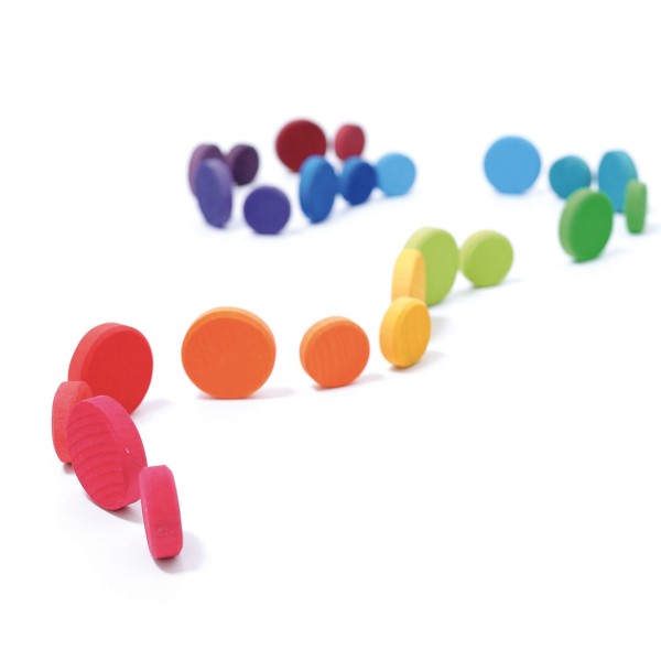 Wooden Coins in Rainbow by Grimm's