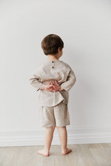 Nolan Linen/Cotton Short in Almond by Jamie Kay