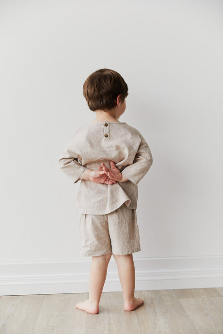 Nolan Linen/Cotton Short in Almond by Jamie Kay