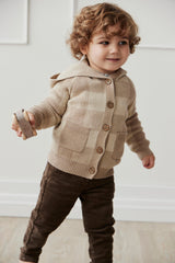 Check Bear Knit Cardigan - Arthur Jacquard by Jamie Kay
