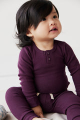 Organic Cotton Fine Rib Legging in Sugar Plum by Jamie Kay