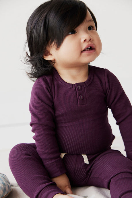 Organic Cotton Fine Rib Legging in Sugar Plum by Jamie Kay