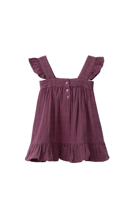 Organic Cotton Muslin Camilla Dress in Mulberry by Jamie Kay