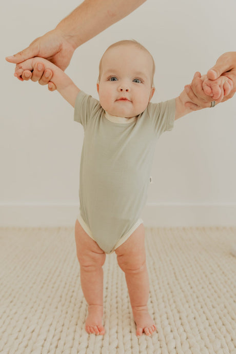 Short Sleeve Bodysuit in Sage by babysprouts