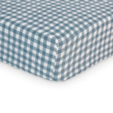 Lulujo Crib Sheet in Navy Gingham by Mary Meyer