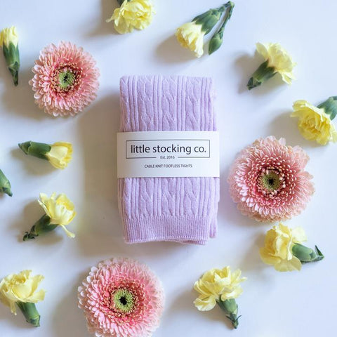 Cable Knit Footless Tights by Little Stocking Co.