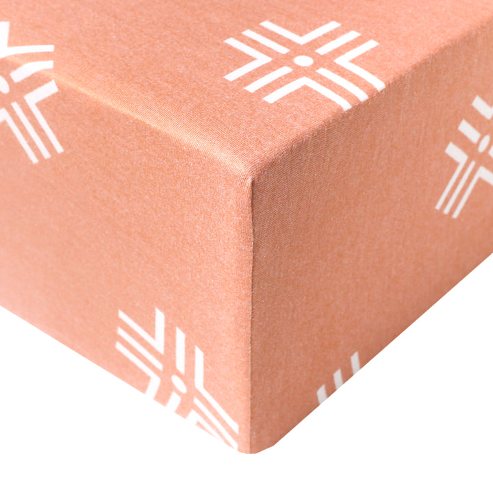 Premium Knit Fitted Crib Sheet in Mesa by Copper Pearl