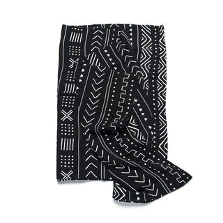 Loulou Lollipop - Muslin Swaddle - Black Mudcloth