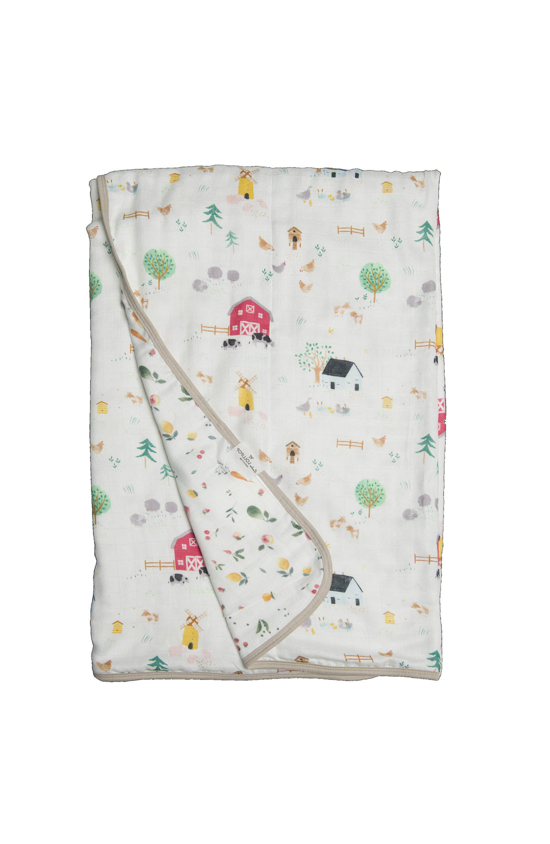 Muslin Quilt Blanket in Farm Animals by Loulou Lollipop